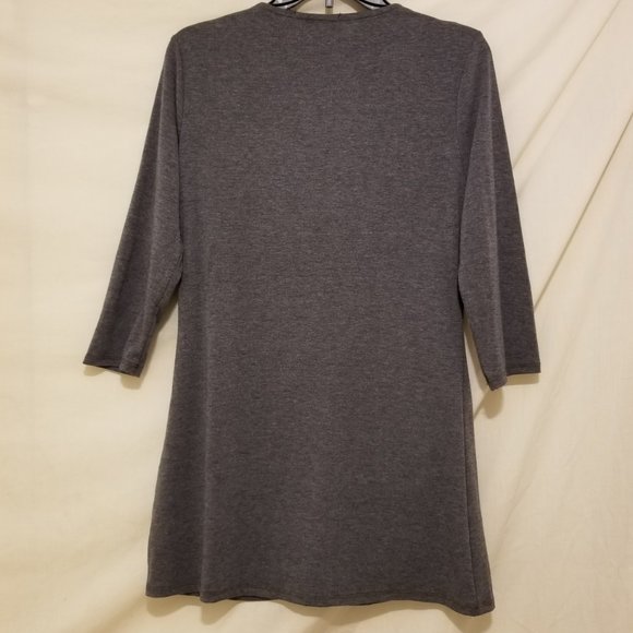 Vintage Starzzi Grey Flowered Neck Top size Medium - Picture 3 of 7